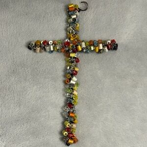 Colorful Beaded Cross 11” x 7”